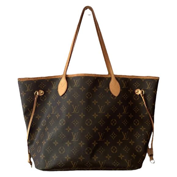 Louis Vuitton Monogram Canvas Leather Neverfull MM M40995 Authentic - Picture 1 of 16